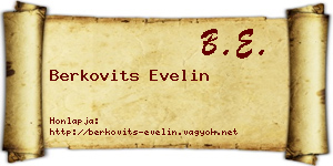 Berkovits Evelin névjegykártya